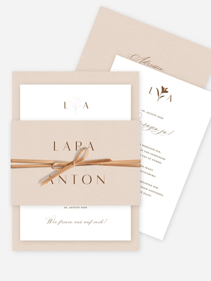 Hochzeitseinladung Monogram muse