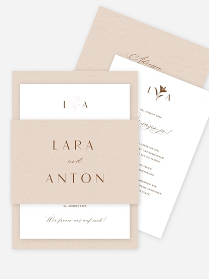 Hochzeitseinladung Monogram muse