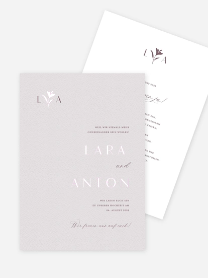 Hochzeitseinladung Monogram muse