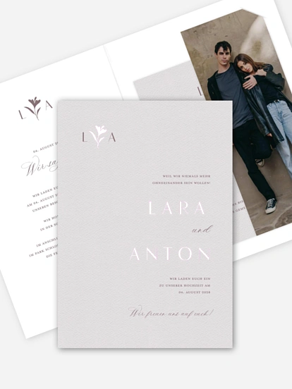 Hochzeitseinladung Monogram muse