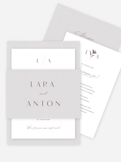 Hochzeitseinladung Monogram muse