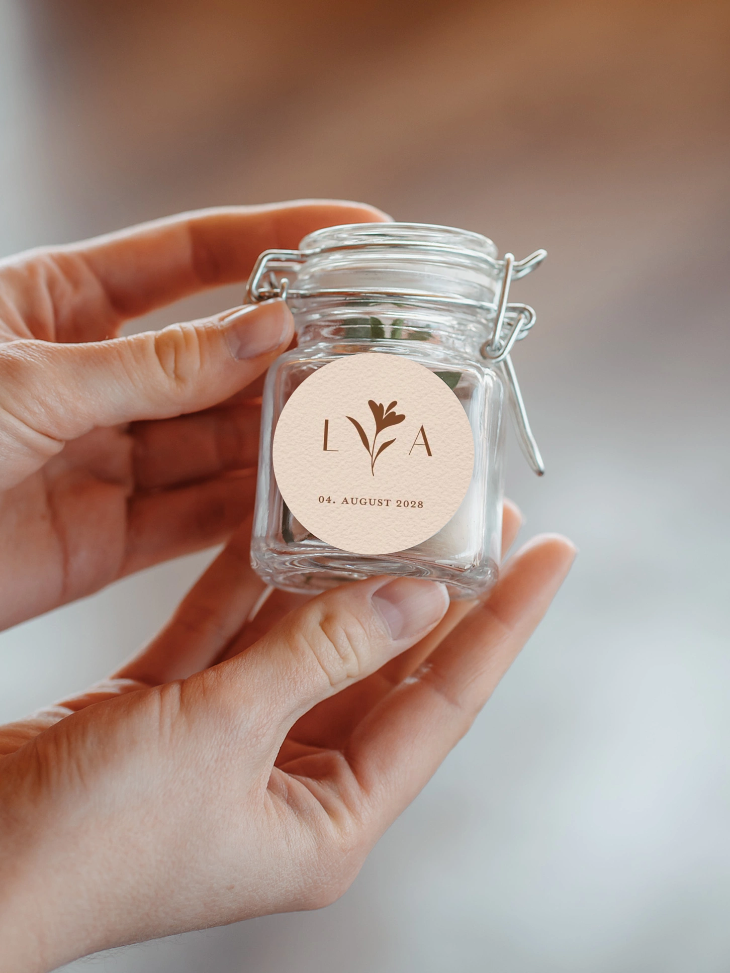Geschenkaufkleber Hochzeit Monogram muse