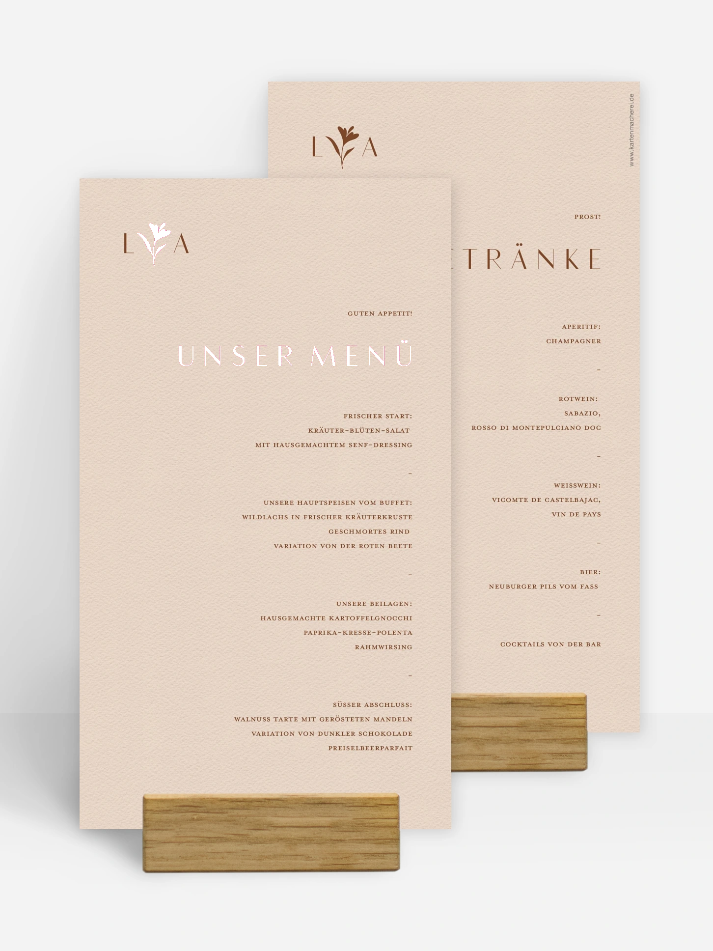Menükarte Hochzeit Monogram muse