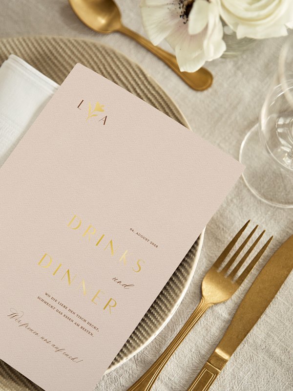 Menükarte Hochzeit Monogram muse