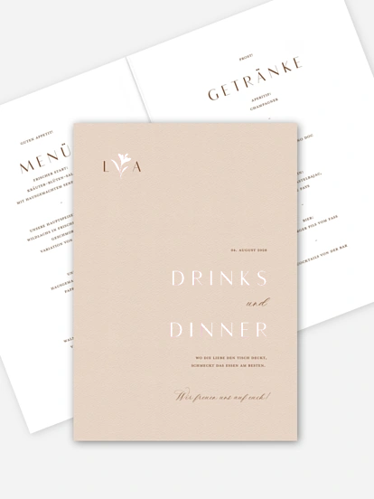 Menükarte Hochzeit Monogram muse