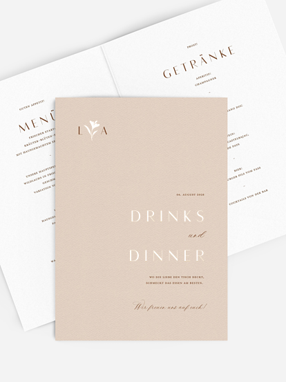 Menükarte Hochzeit Monogram muse