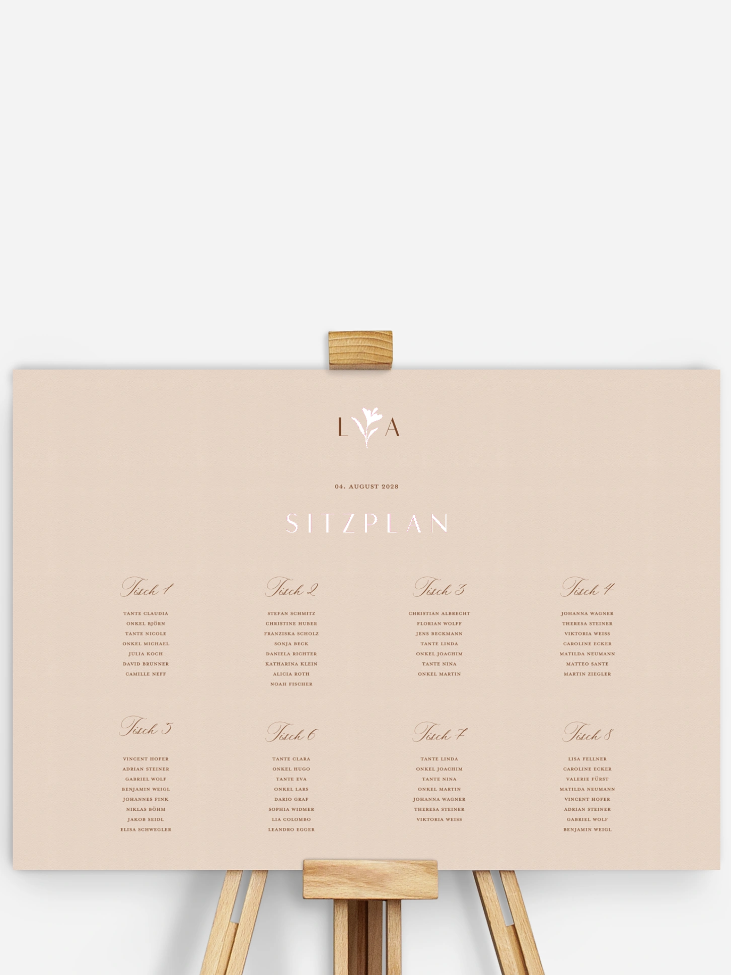 Sitzplan Plakat Monogram muse