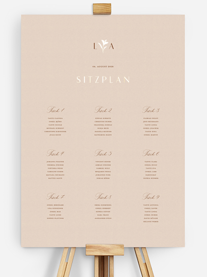 Sitzplan Plakat Monogram muse