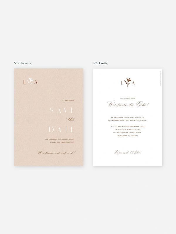 Save-the-Date Karte Monogram muse
