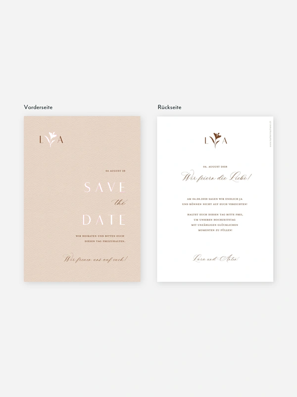 Save-the-Date Karte Monogram muse