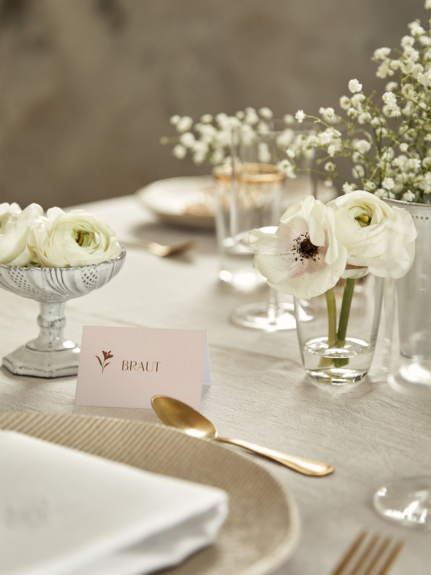 Tischkarte Hochzeit Monogram muse