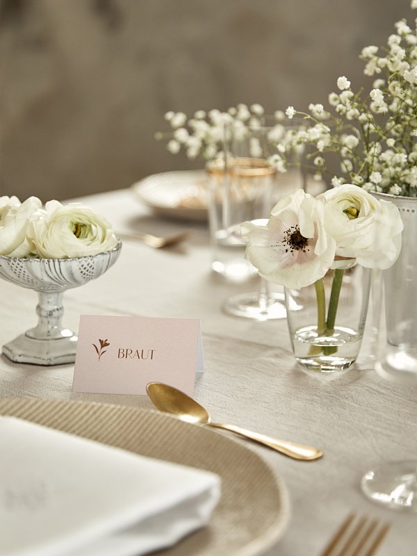 Tischkarte Hochzeit Monogram muse