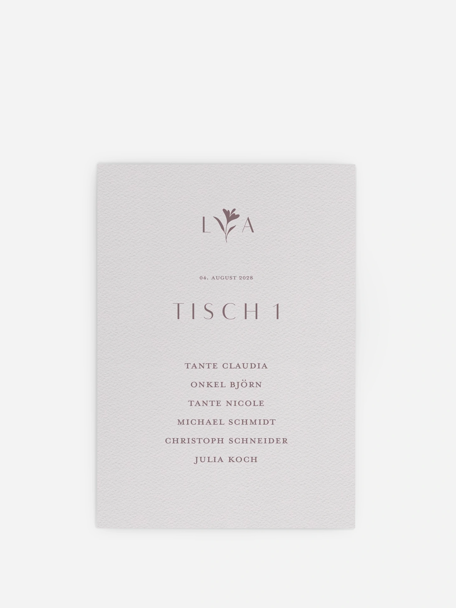 Sitzplan Kreativ Monogram muse