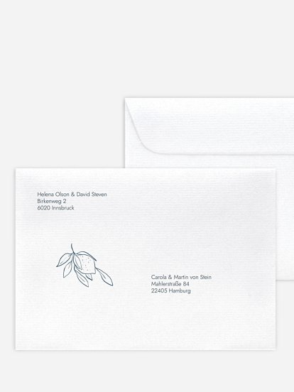 Bedruckter Briefumschlag Hochzeit Mediterran