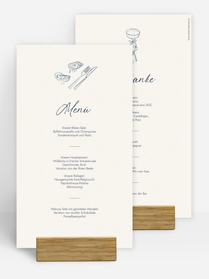 Menükarte Hochzeit Mediterran