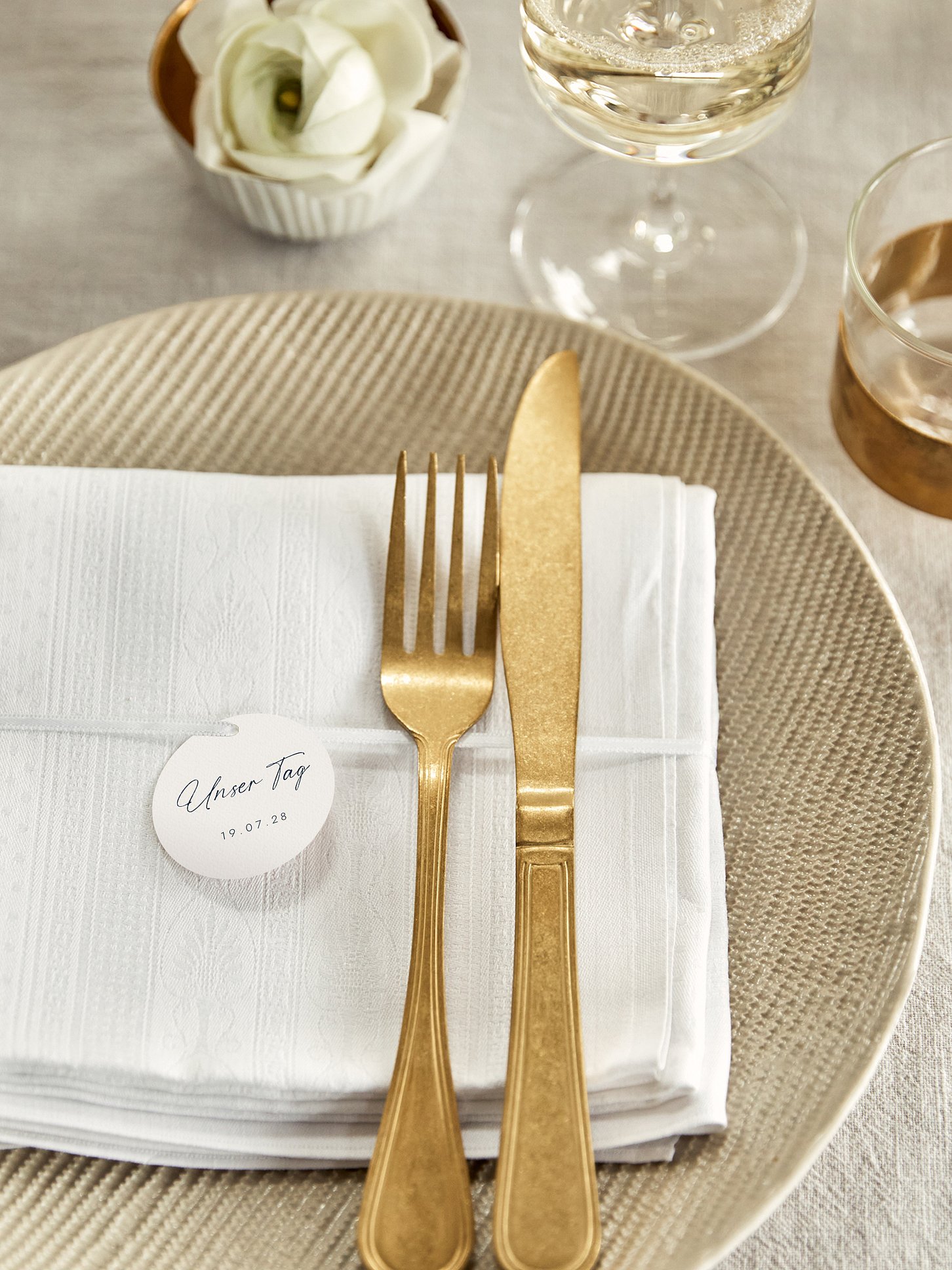 Anhänger mit Band zur Hochzeit Mediterran