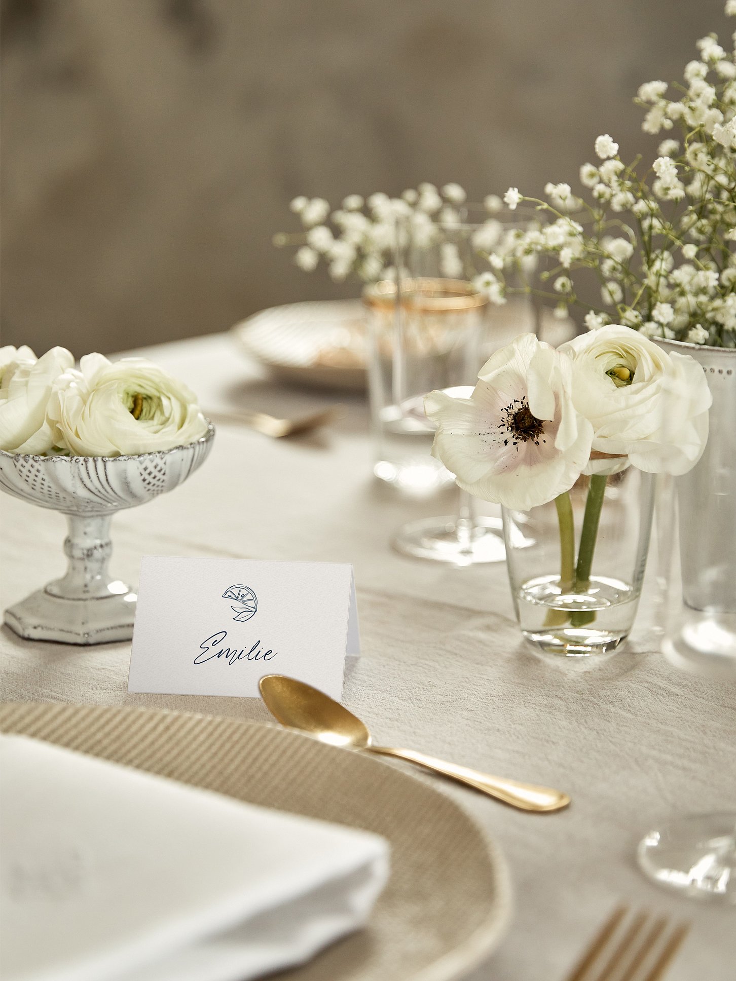 Tischkarte Hochzeit Mediterran