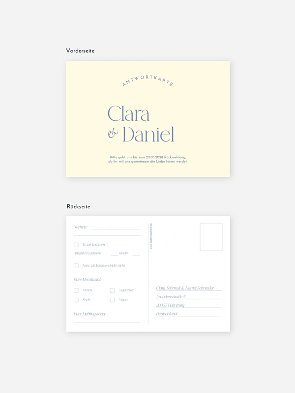 Antwortkarte Hochzeit Shades of joy