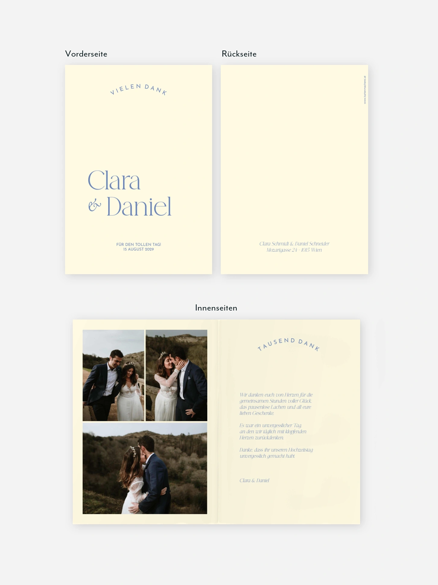 Dankeskarte Hochzeit Shades of joy