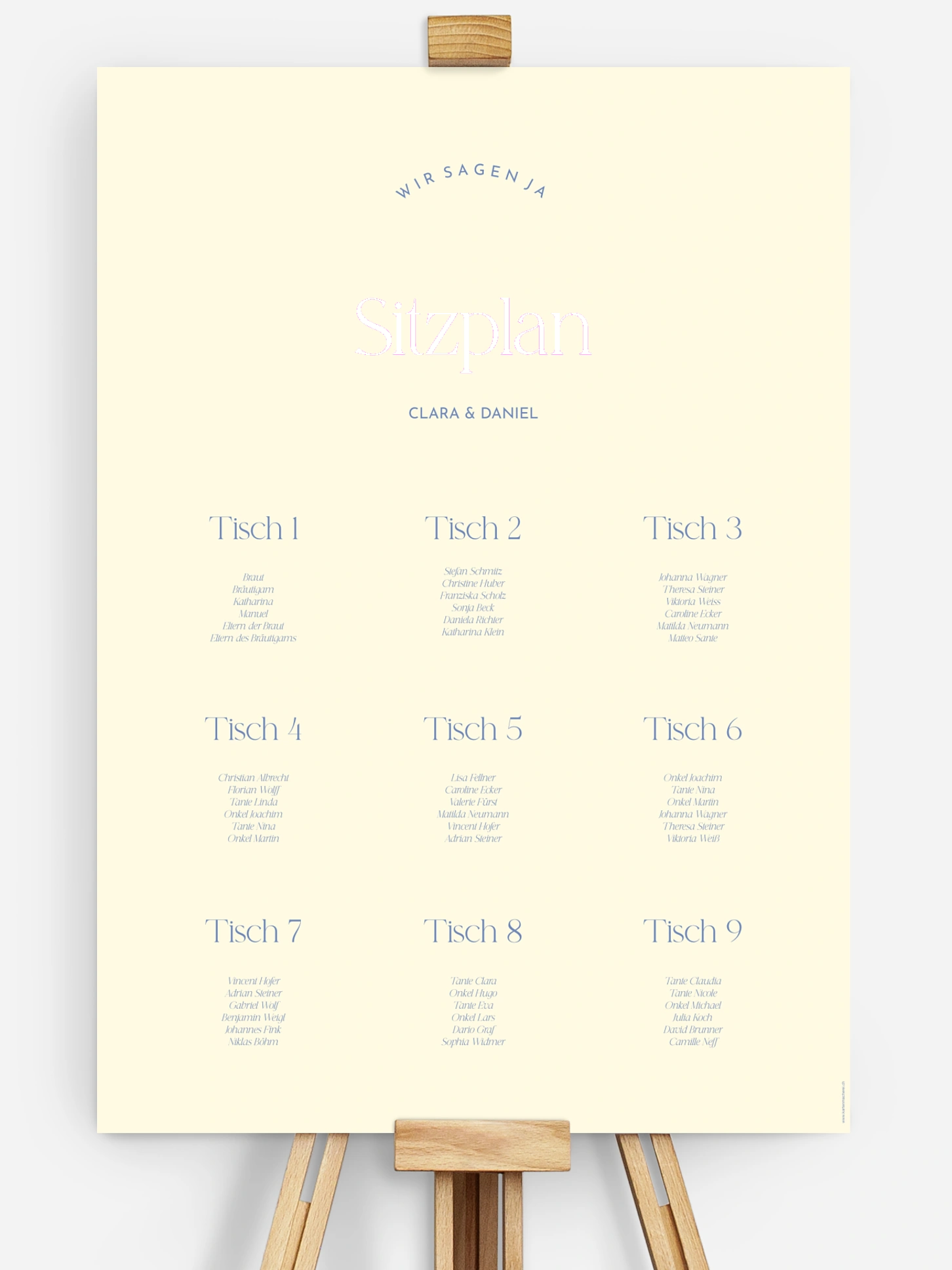 Sitzplan Plakat Shades of joy