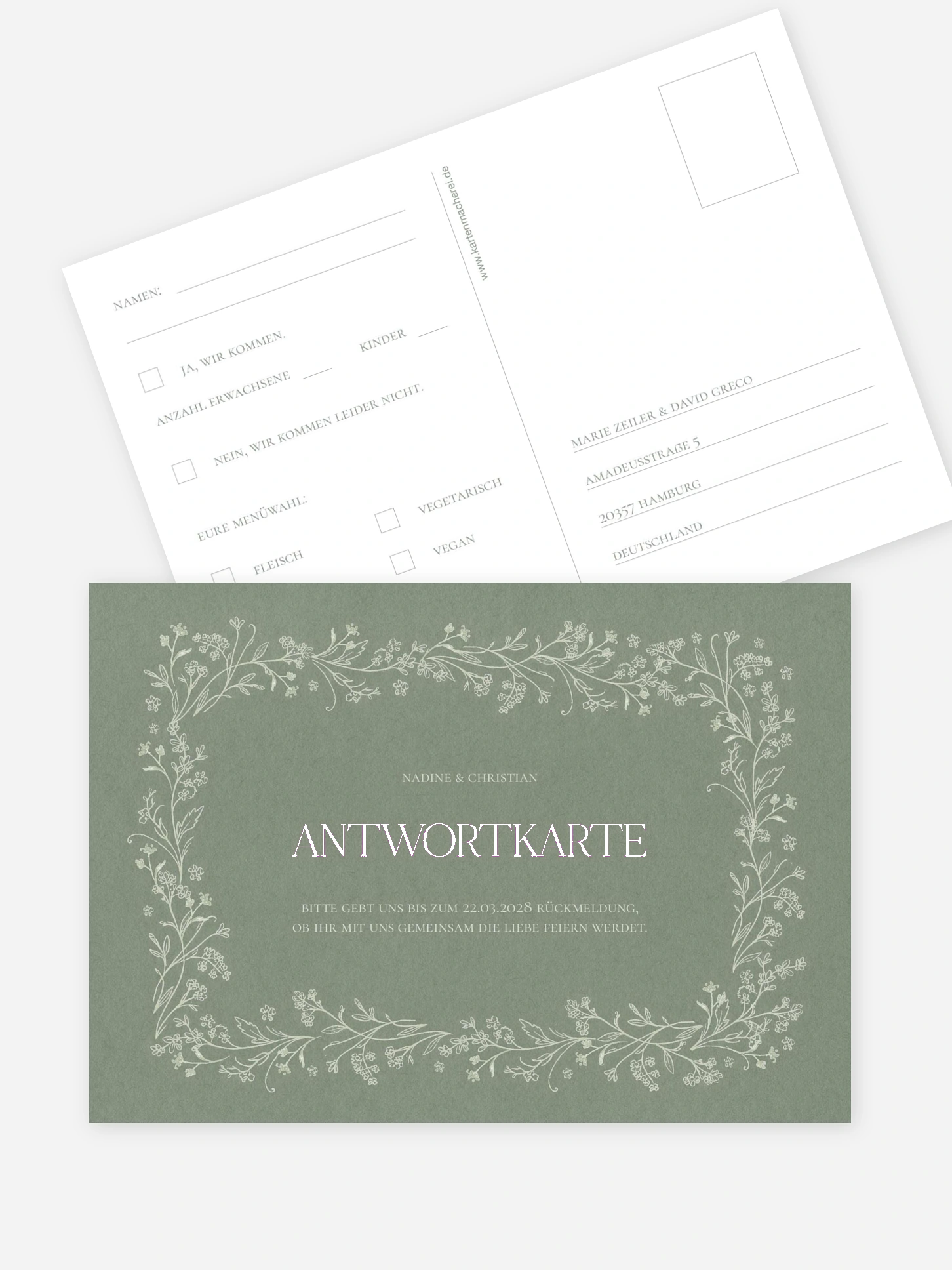 Antwortkarte Hochzeit Blooming Vines