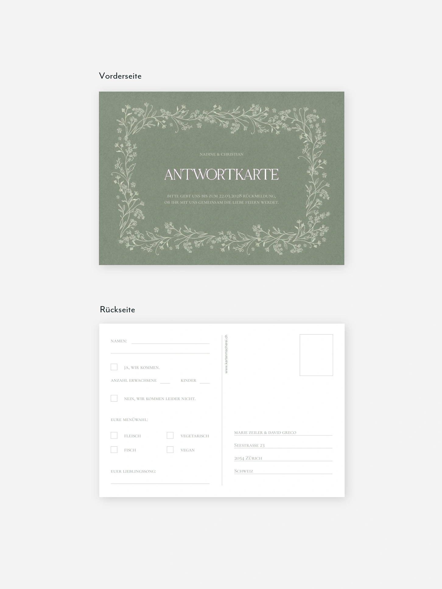 Antwortkarte Hochzeit Blooming Vines