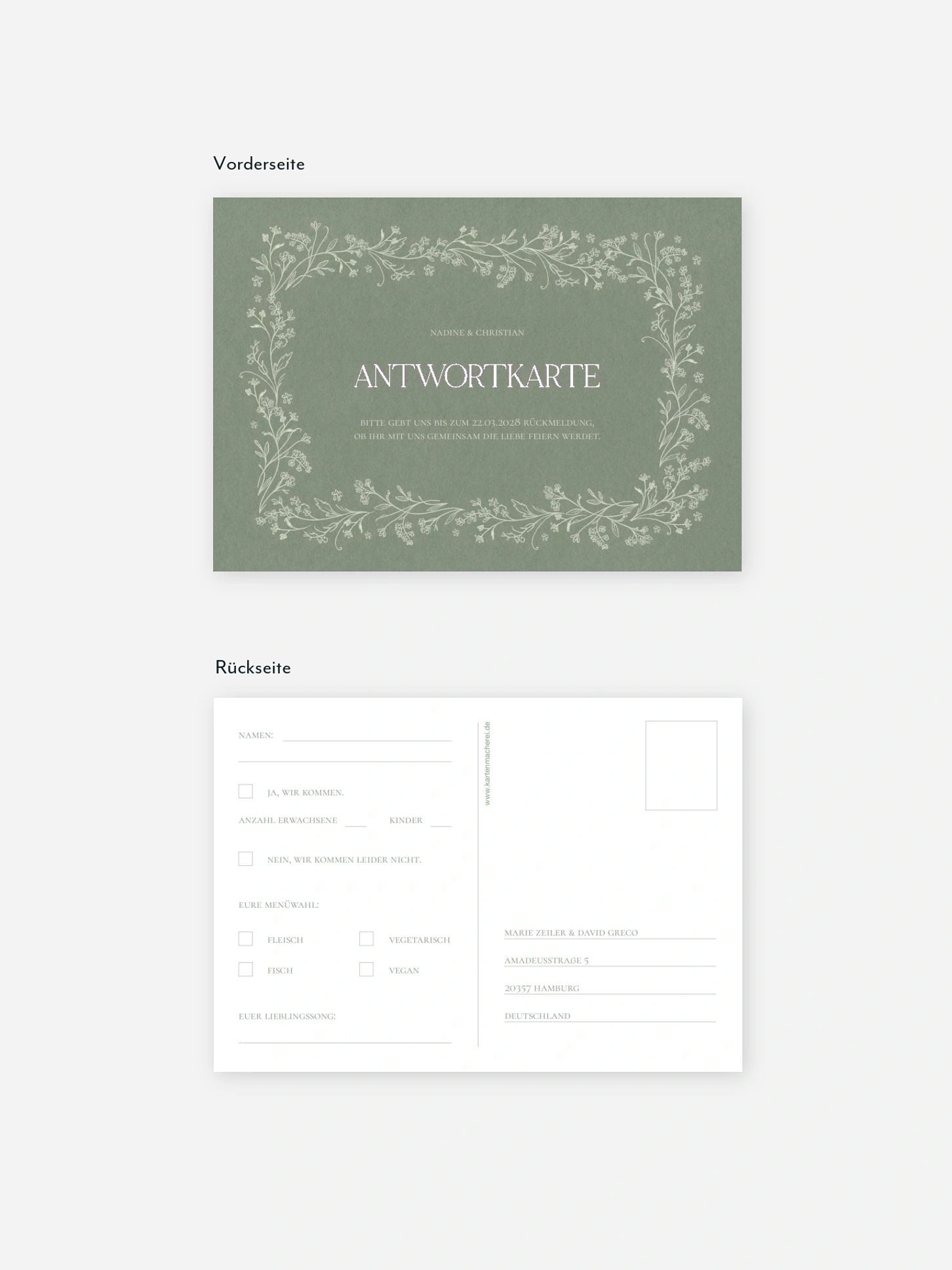 Antwortkarte Hochzeit Blooming Vines