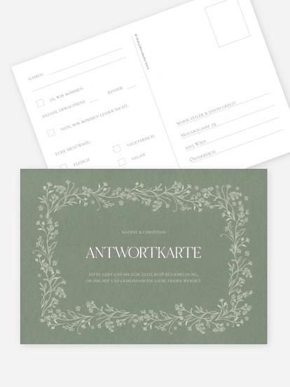 Antwortkarte Hochzeit Blooming Vines
