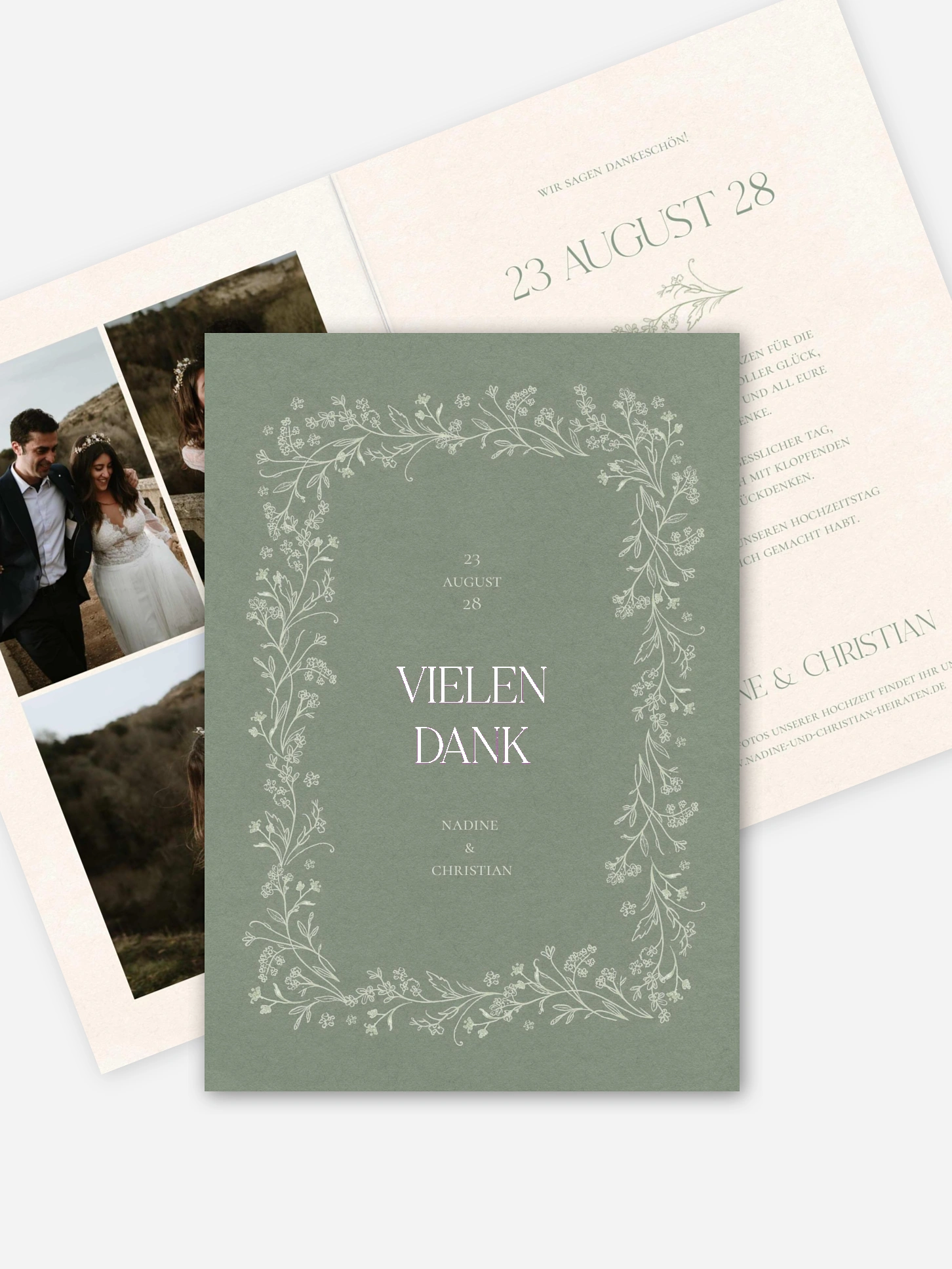 Dankeskarte Hochzeit Blooming Vines