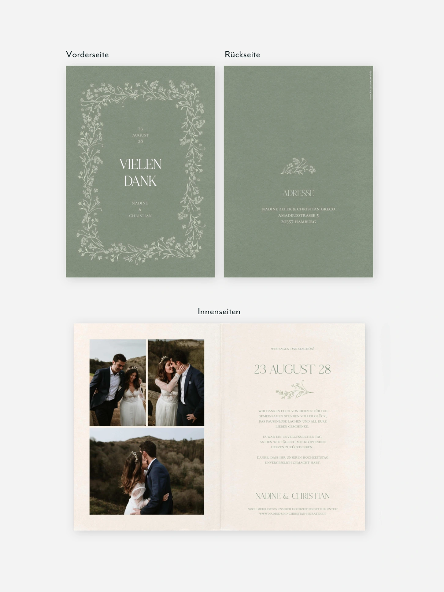 Dankeskarte Hochzeit Blooming Vines