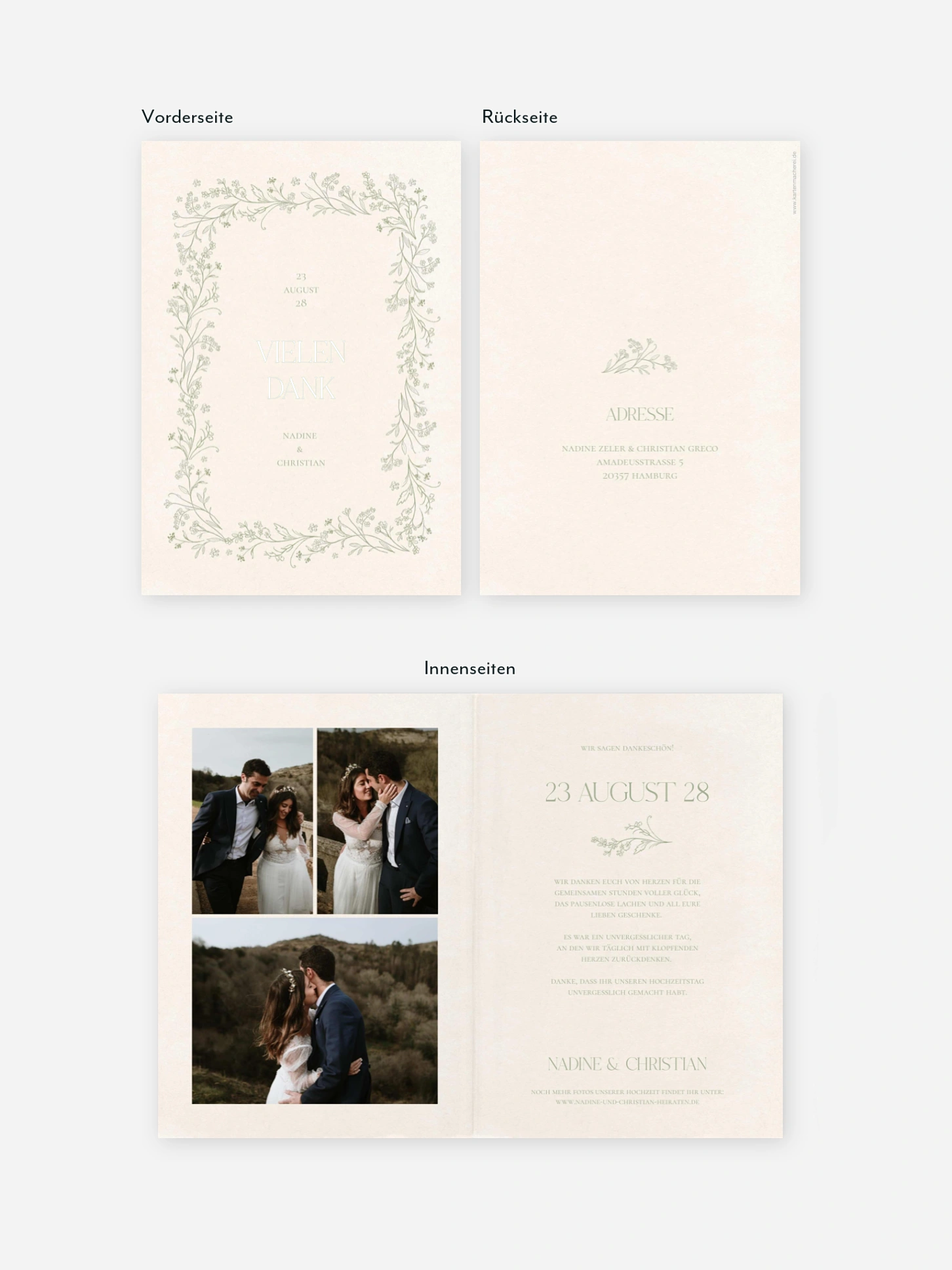 Dankeskarte Hochzeit Blooming Vines