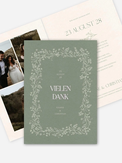 Dankeskarte Hochzeit Blooming Vines