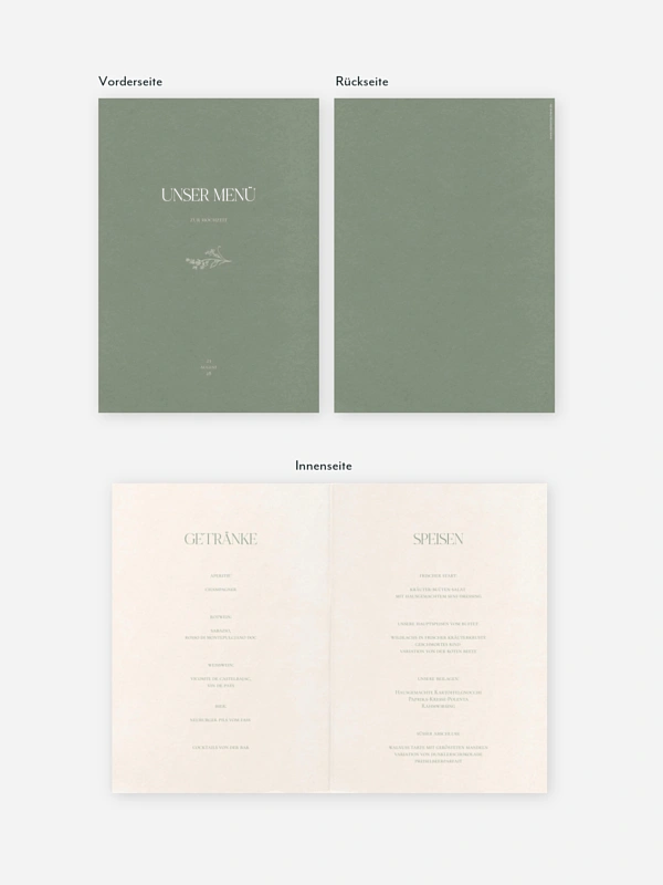 Menükarte Hochzeit Blooming Vines