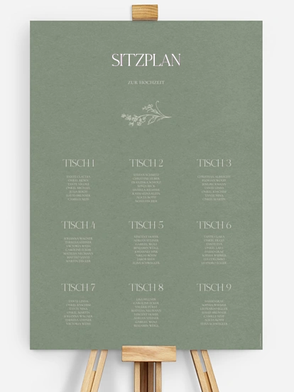Sitzplan Plakat Blooming Vines