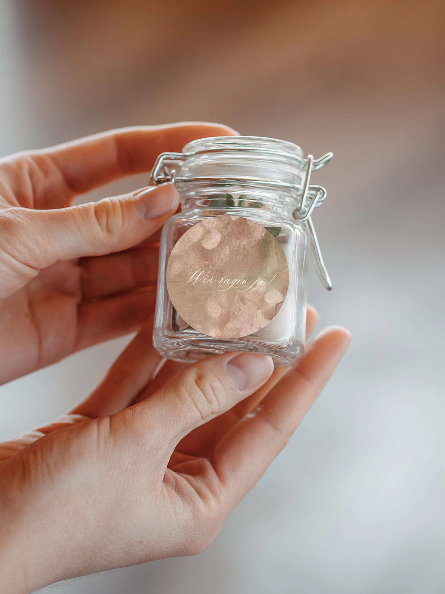 Geschenkaufkleber Hochzeit Hortensienliebe