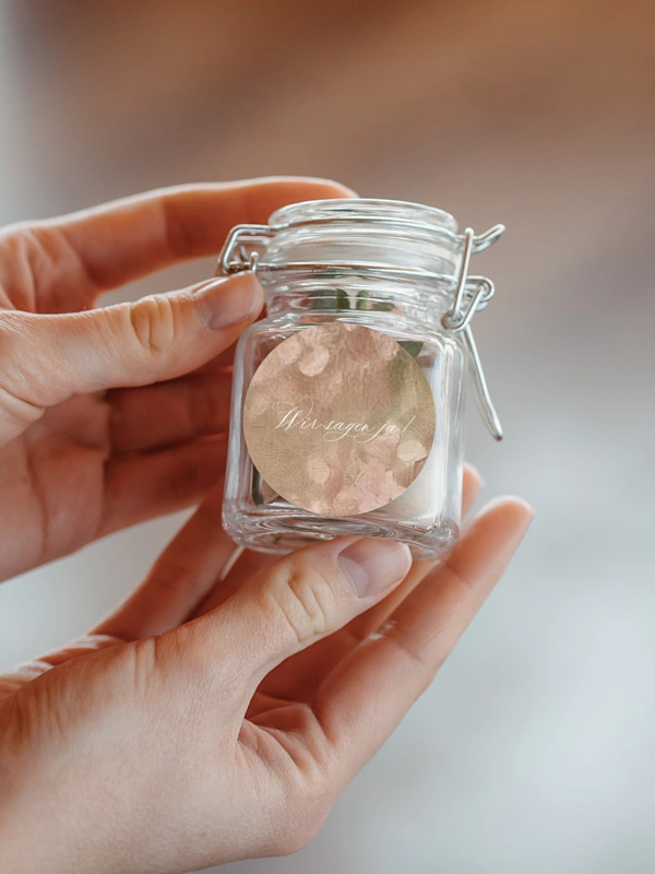 Geschenkaufkleber Hochzeit Hortensienliebe