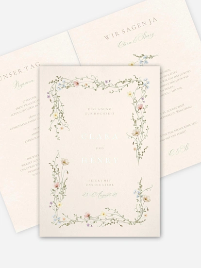 Hochzeitseinladung Wild Blossom