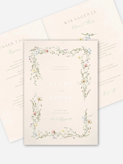 Hochzeitseinladung Wild Blossom