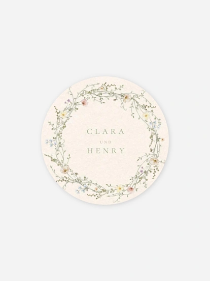 Geschenkaufkleber Hochzeit Wild Blossom