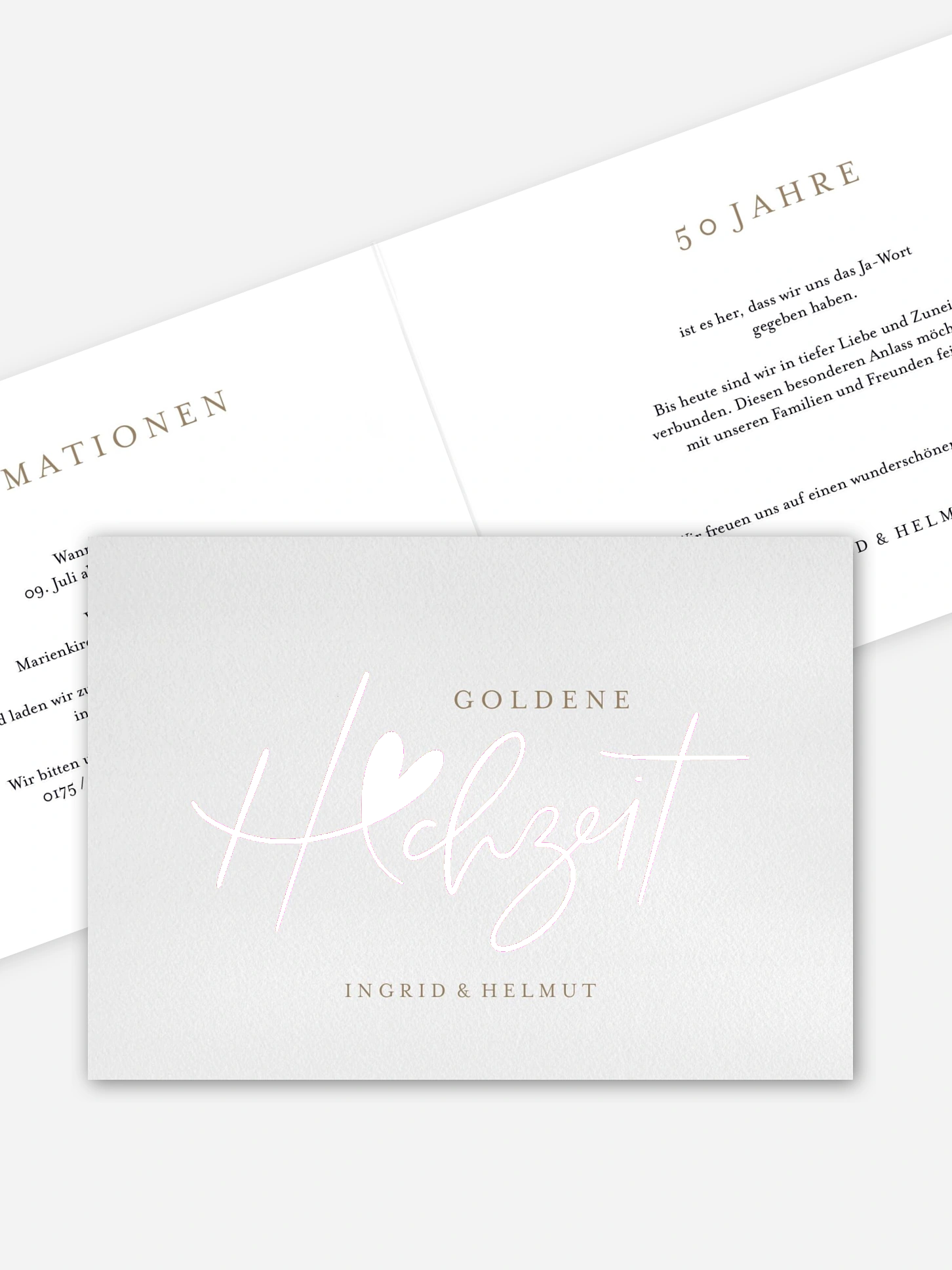 Einladung zur Goldenen Hochzeit Glück in zwei Leben