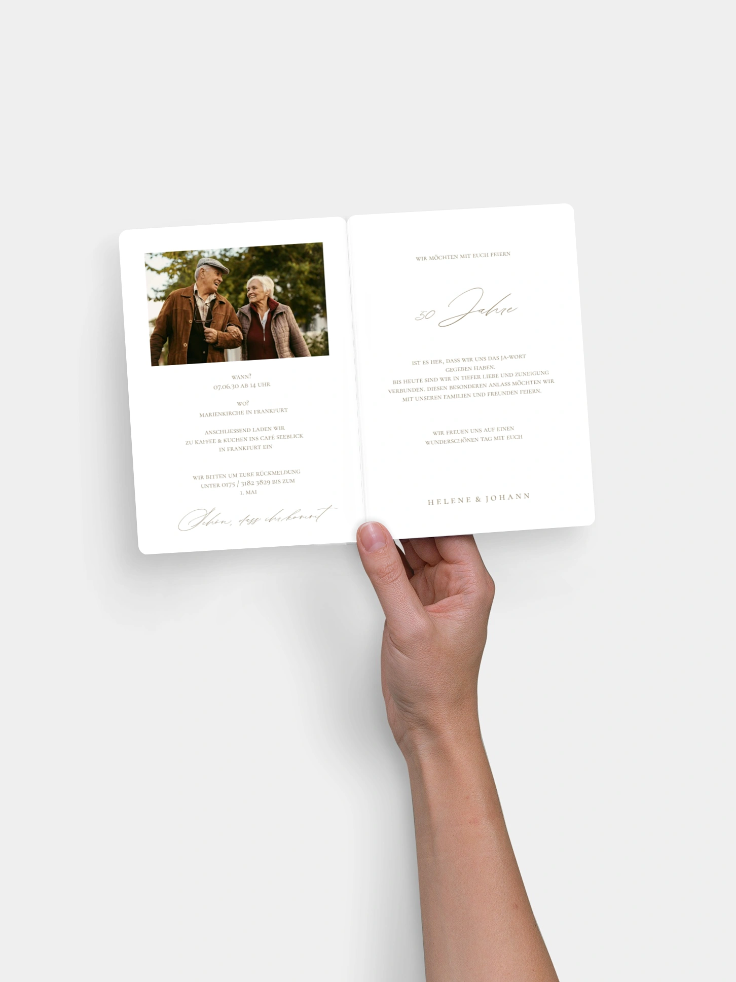 Einladung zur Goldenen Hochzeit Jubiläum der Liebe