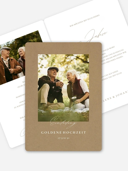 Einladung zur Goldenen Hochzeit Jubiläum der Liebe