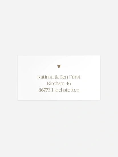 Empfängeraufkleber Silberhochzeit Liebe in Vollendung