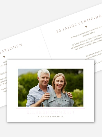 Einladung zur Silberhochzeit Liebe in Vollendung