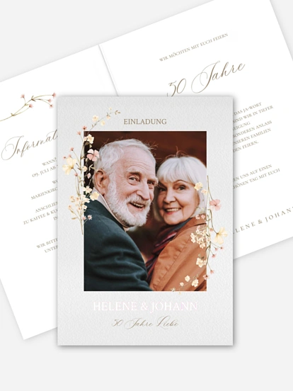 Einladung zur Goldenen Hochzeit Ein Herz und eine Seele