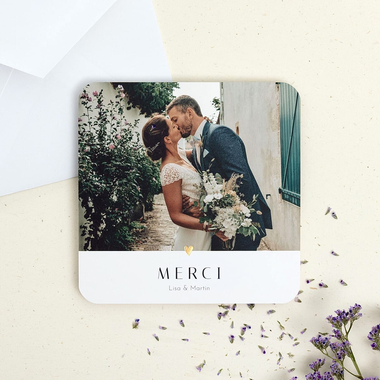 Marque-place mariage aquarelle végétale