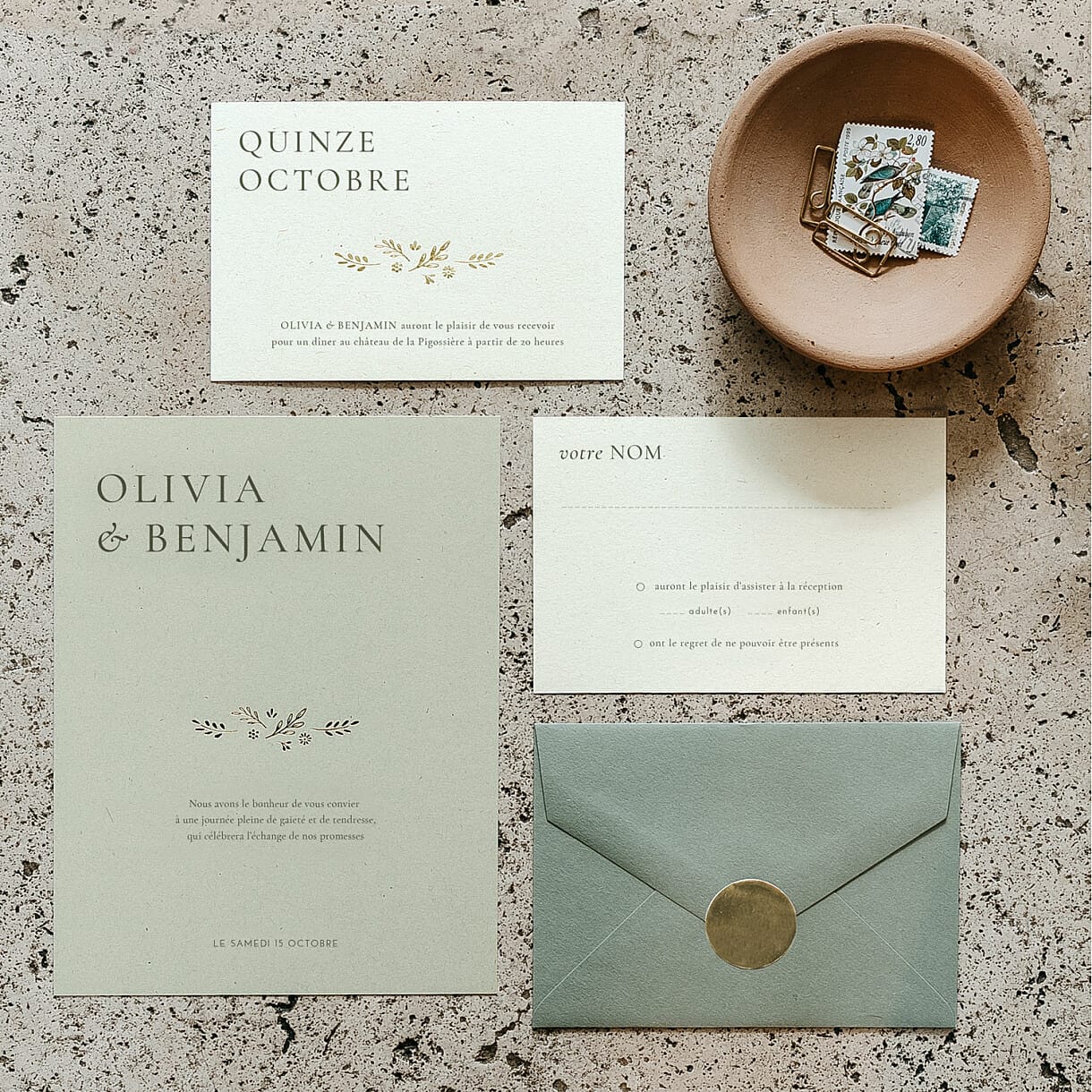 Carton d'invitation mariage Laure de Sagazan II