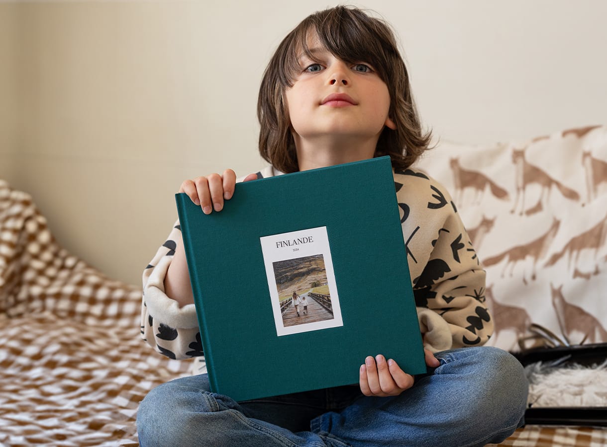 Livre photo tissu - photo embossée