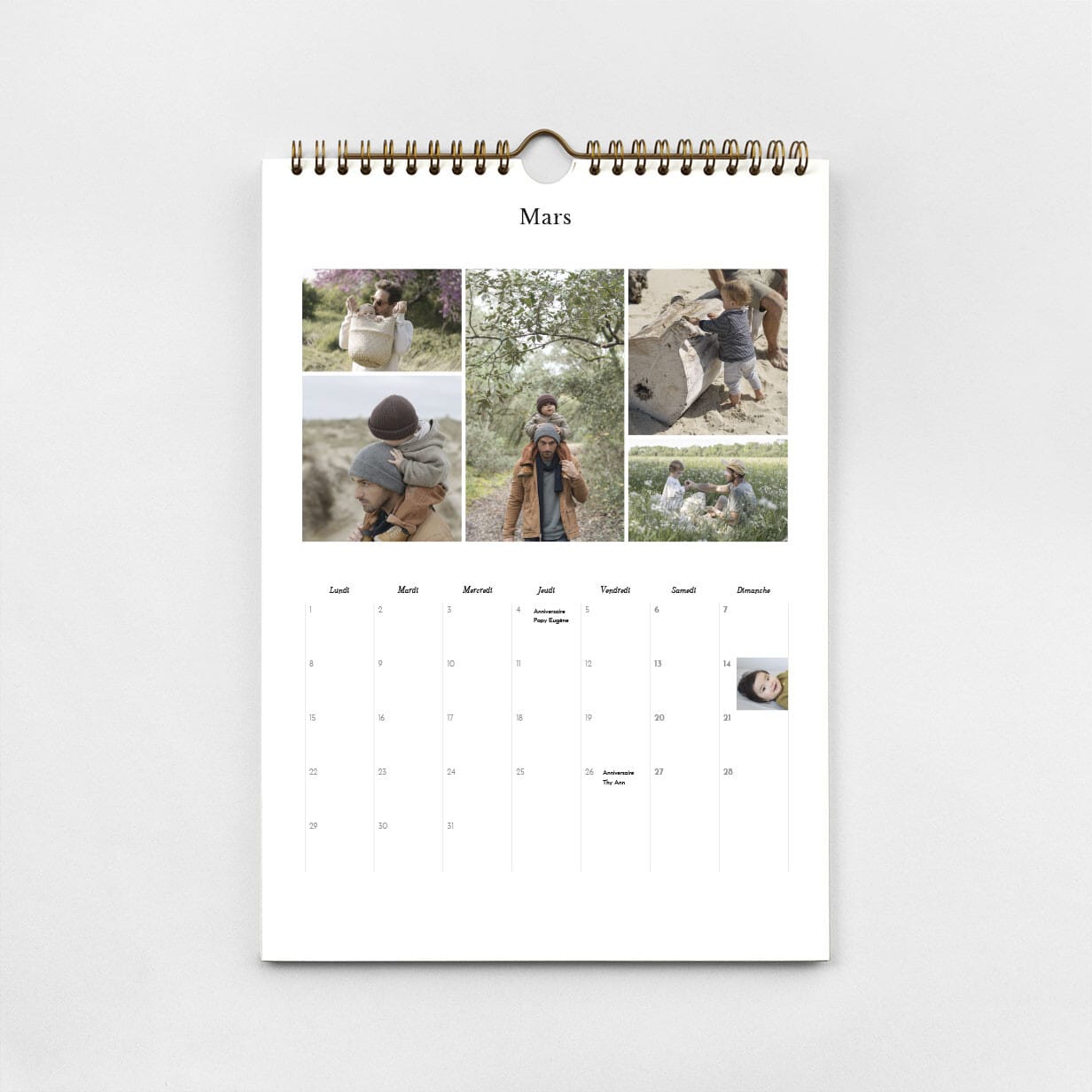 Calendrier professionnel planning personnalisé