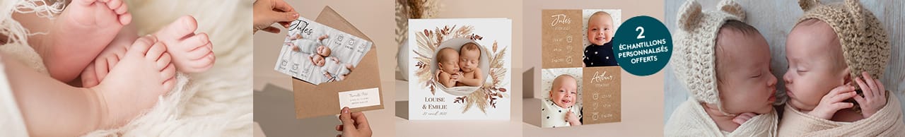 Faire-part naissance jumeaux